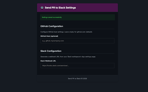 Send PR to Slack  from Chrome web store to be run with OffiDocs Chromium online