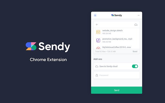 来自 Chrome 网上商店的 Sendy（适用于 Chrome、Gmail、Slack 和 Chatwork）将与 OffiDocs Chromium 在线一起运行