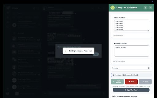 Sendy WA Bulk Sender from Chrome web store to be run with OffiDocs Chromium online Sendy WA Bulk Sender from Chrome web store to be run with OffiDocs Chromium online