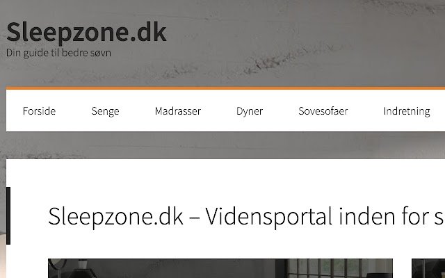 Senge prueba Sleepzone.dk de Chrome web store para ejecutarse con OffiDocs Chromium en línea