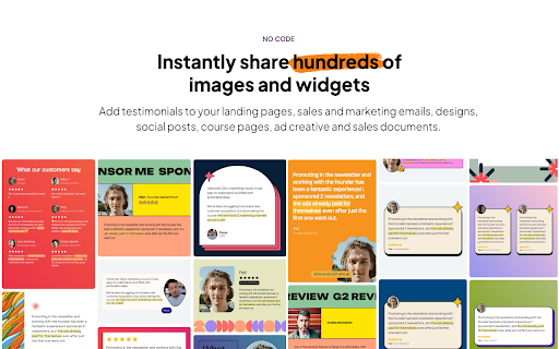 Senja Testimonial Extension  from Chrome web store to be run with OffiDocs Chromium online