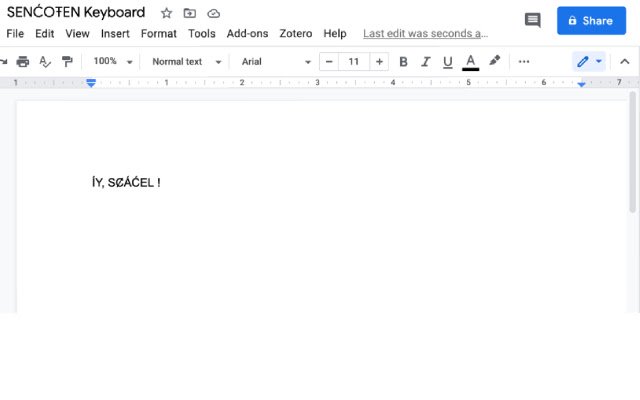 SENĆOŦEN Keyboard  from Chrome web store to be run with OffiDocs Chromium online