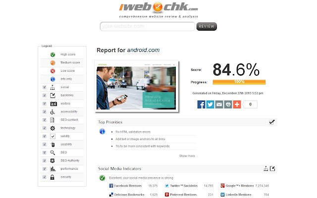 SEO audit ng iwebchk mula sa Chrome web store na tatakbo sa OffiDocs Chromium online