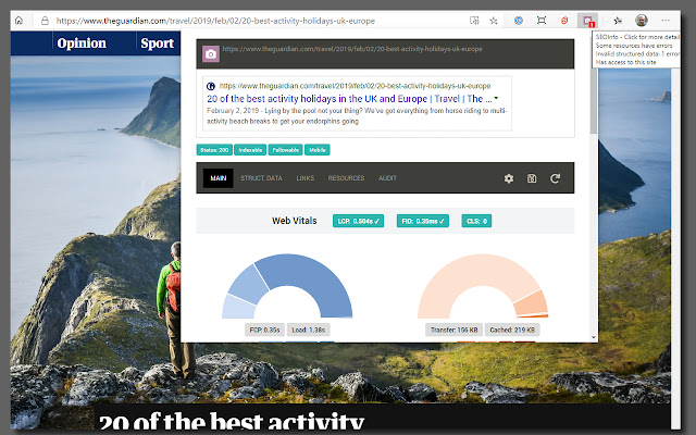 SEOInfo  from Chrome web store to be run with OffiDocs Chromium online