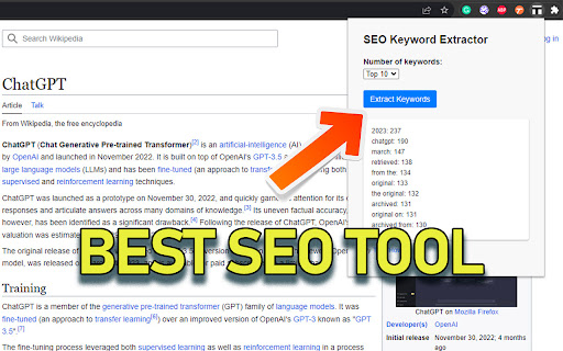 SEO Keyword Extractor  from Chrome web store to be run with OffiDocs Chromium online