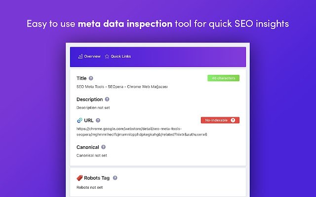 SEO Meta Tools SEOpera de la boutique en ligne Chrome doit être exécuté avec OffiDocs Chromium en ligne