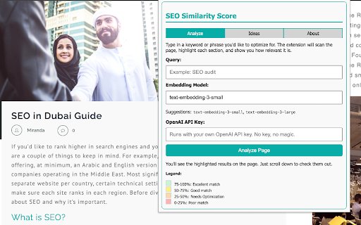 SEO Similarity Score  from Chrome web store to be run with OffiDocs Chromium online
