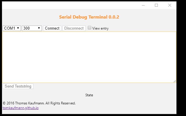 Serial Debug Terminal  from Chrome web store to be run with OffiDocs Chromium online