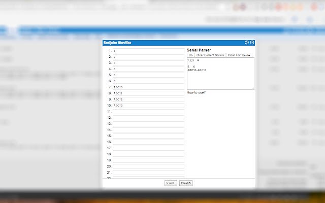 Serial Importer E Racuni.com  from Chrome web store to be run with OffiDocs Chromium online
