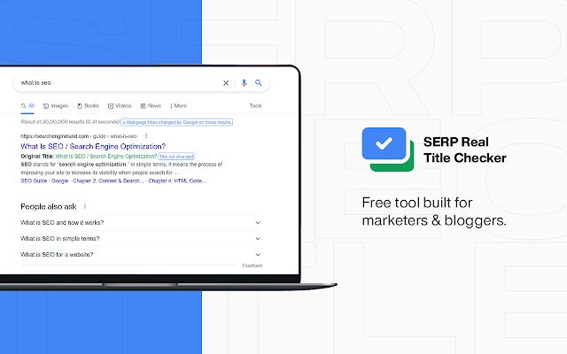 SERP Real Title Checker SEO Title tag Checker  from Chrome web store to be run with OffiDocs Chromium online