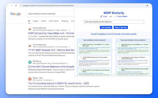 SERP Similarity by Floyi  from Chrome web store to be run with OffiDocs Chromium online
