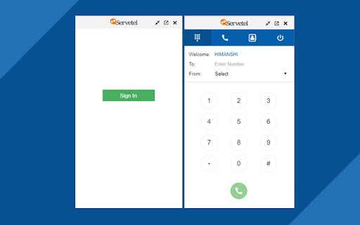 Servetel Extension for Zendesk.  from Chrome web store to be run with OffiDocs Chromium online