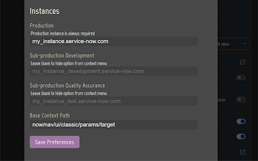 ServiceNow Helper  from Chrome web store to be run with OffiDocs Chromium online