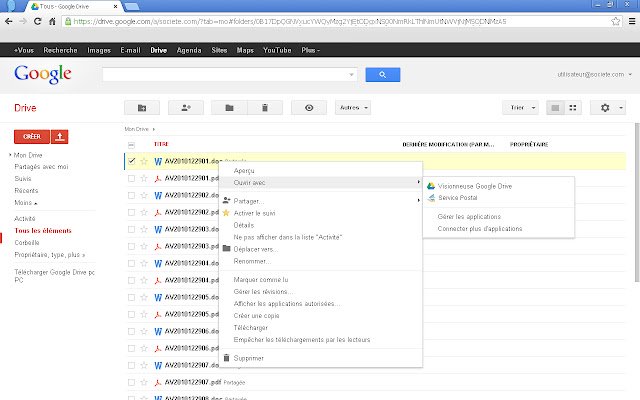 Service Postal Drive de la boutique en ligne Chrome à exécuter avec OffiDocs Chromium en ligne