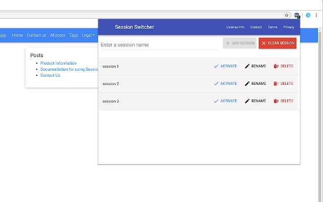 Session Switcher mula sa Chrome web store na tatakbo sa OffiDocs Chromium online