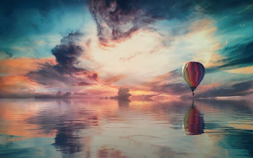 Seven colored hot air balloon surfing  from Chrome web store to be run with OffiDocs Chromium online