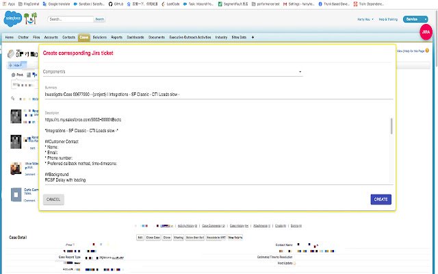 Chrome वेब स्टोर से sfCase2JiraTicket को ऑनलाइन OfficeDocs Chromium के साथ चलाया जाएगा