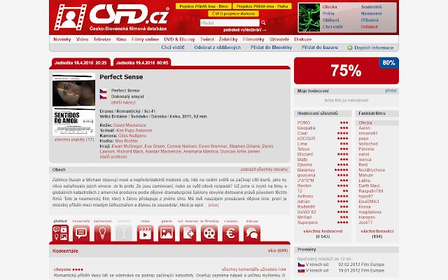 ČSFD předpověď từ cửa hàng Chrome trực tuyến sẽ được chạy với OffiDocs Chromium trực tuyến