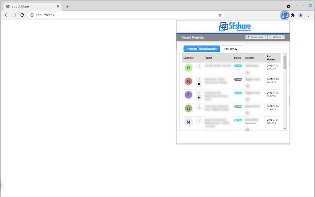 Connecteur Salesforce personnalisé SFshare MV3 de la boutique en ligne Chrome à exécuter avec OffiDocs Chromium en ligne
