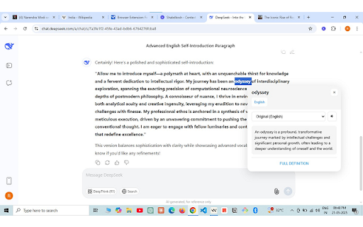 ShabdkoshAI – Context aware AI Dictionary  from Chrome web store to be run with OffiDocs Chromium online
