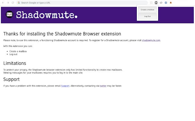 Shadowmute aus dem Chrome-Webstore soll mit OffiDocs Chromium online ausgeführt werden
