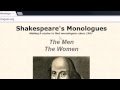 Shakespeares Monologues  from Chrome web store to be run with OffiDocs Chromium online