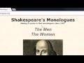 Monologhi di Shakespeare dal web store di Chrome da eseguire con OffiDocs Chromium online