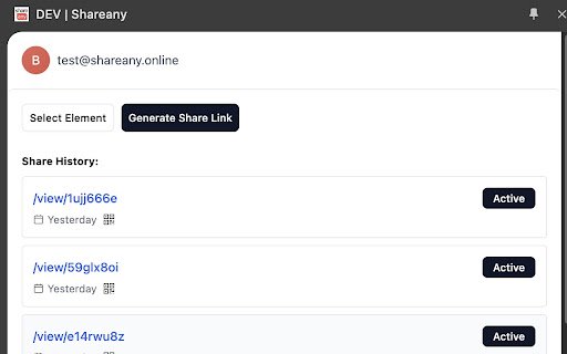 Shareany  from Chrome web store to be run with OffiDocs Chromium online