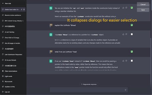 ShareGPTConvo  from Chrome web store to be run with OffiDocs Chromium online