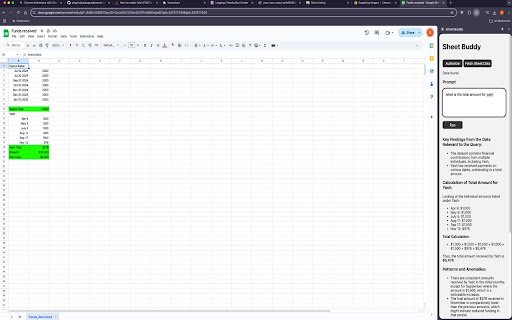 Sheet Buddy  from Chrome web store to be run with OffiDocs Chromium online