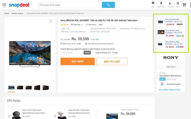 ملحق مقارنة أسعار Sherlock من متجر Chrome الإلكتروني ليتم تشغيله مع OffiDocs Chromium عبر الإنترنت