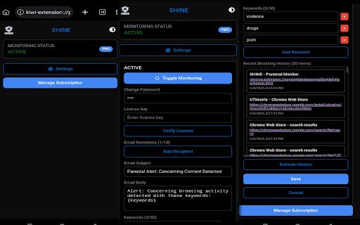 S.H.I.N.E  from Chrome web store to be run with OffiDocs Chromium online