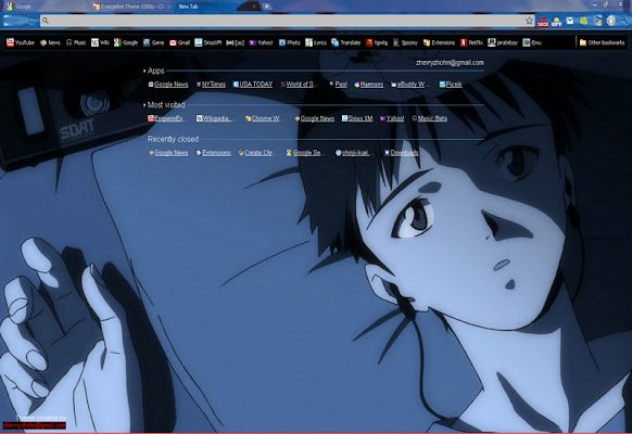 Motyw Shinji Ikari 1080p ze sklepu internetowego Chrome do uruchomienia z OffiDocs Chromium online