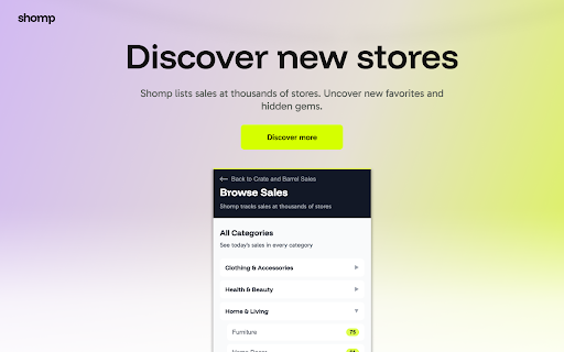 Shomp See Sales While You Shop  from Chrome web store to be run with OffiDocs Chromium online