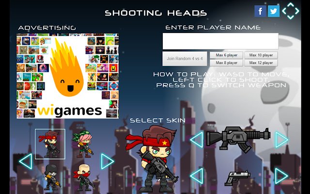 Shooting Heads  from Chrome web store to be run with OffiDocs Chromium online