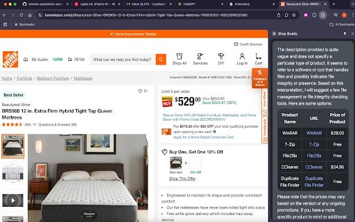 Shop Buddy  from Chrome web store to be run with OffiDocs Chromium online