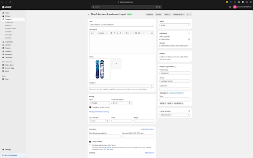 Shopify Admin Quick Access  from Chrome web store to be run with OffiDocs Chromium online
