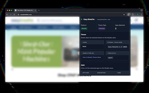 Shopify Analyzer  from Chrome web store to be run with OffiDocs Chromium online