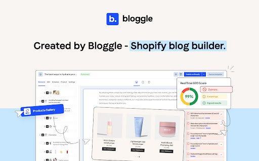 Shopify App detector by Bloggle  from Chrome web store to be run with OffiDocs Chromium online