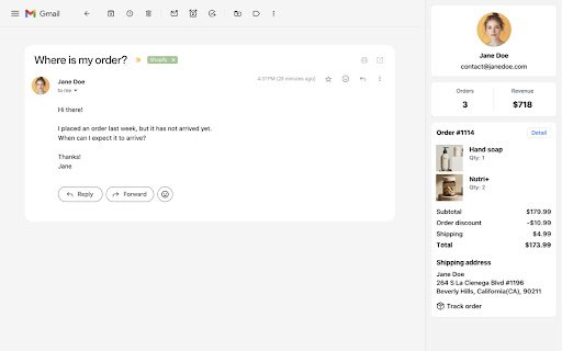 Shopify Gmail Helpdesk  from Chrome web store to be run with OffiDocs Chromium online