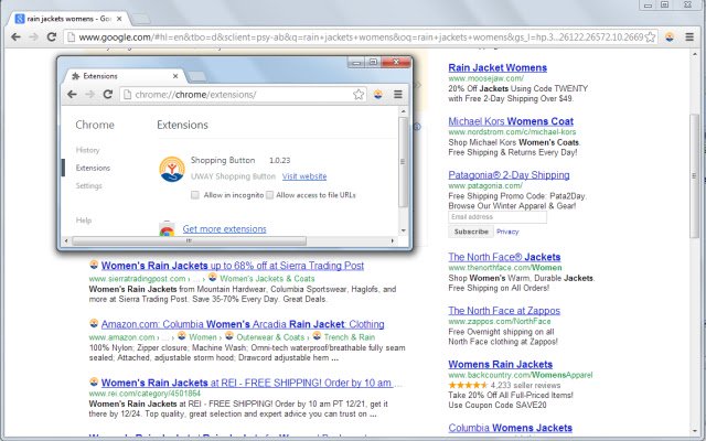 Shopping Button  from Chrome web store to be run with OffiDocs Chromium online
