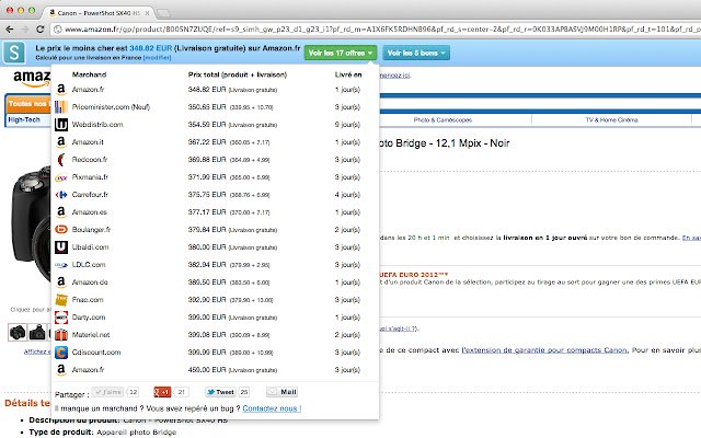 Shoptimate : automatic price comparison  from Chrome web store to be run with OffiDocs Chromium online
