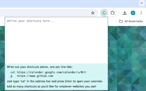 Shortcut  from Chrome web store to be run with OffiDocs Chromium online