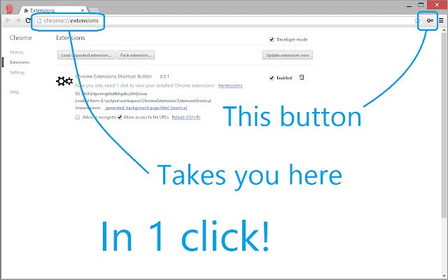 دکمه میانبر برای برنامه های افزودنی Google Chrome از فروشگاه وب کروم که با OffiDocs Chromium به صورت آنلاین اجرا می شود