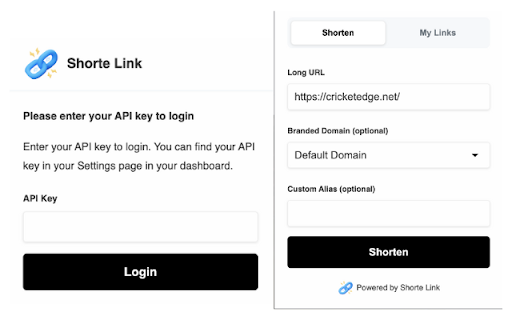 Shorte Link URL Shortener  from Chrome web store to be run with OffiDocs Chromium online