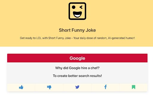 Short Funny Joke  from Chrome web store to be run with OffiDocs Chromium online