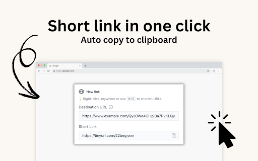 Short Link Generator  from Chrome web store to be run with OffiDocs Chromium online