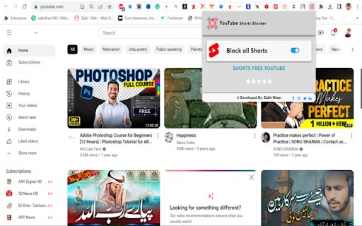 Shorts Blocker YouTube 2024  from Chrome web store to be run with OffiDocs Chromium online