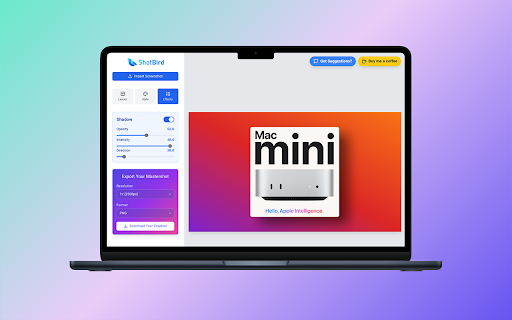 ShotBird Scrolling Screenshots, Tweet Images  Editor  from Chrome web store to be run with OffiDocs Chromium online