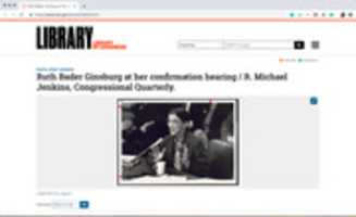 Unduh Gratis Tangkapan Layar Ruth Bader Ginsburg pada sidang konfirmasinya / R. Michael Jenkins, Congressional Quarterly. foto atau gambar gratis untuk diedit dengan editor gambar online GIMP